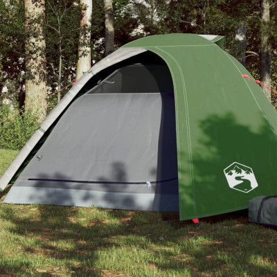 vidaXL Cort de camping cupolă pentru 4 persoane, verde, impermeabil foto