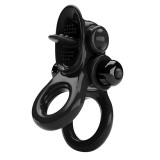 Inel vibrator pentru penis PRETTY LOVE Passionate Ring, 10 trepte de vibrații, pentru &icirc;mbunătățirea performanțelor sexuale și stimularea clitorisului,