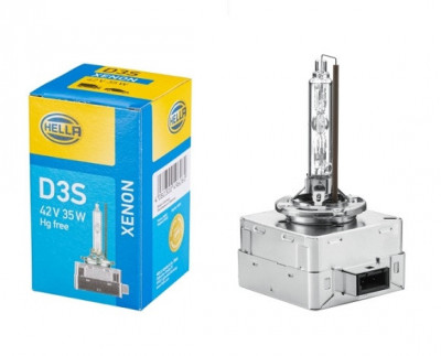 Bec auto Xenon D3S pentru far HELLA, 12/24V; 35W; 3200 lm; culoare temperatura 4300K; Pk32d-5; 1 buc. 8GS009028311 foto