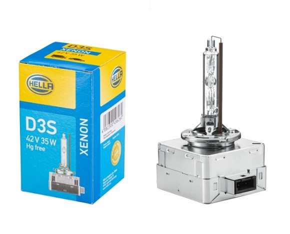 Bec auto Xenon D3S pentru far HELLA, 12/24V; 35W; 3200 lm; culoare temperatura 4300K; Pk32d-5; 1 buc. 8GS009028311