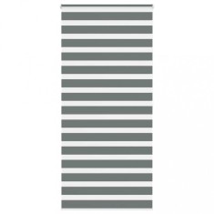 vidaXL Jaluzea tip zebra gri &icirc;nchis lățime țesătură 95,9 cm poliester