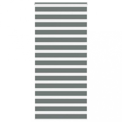 Jaluzea tip zebra gri &amp;icirc;nchis lățime țesătură 100,9 cm poliester foto
