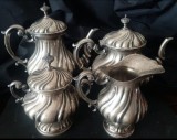 Serviciu de ceai / cafea din argint masiv, Set ceai