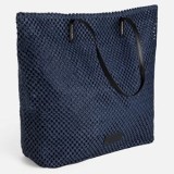Geantă tip tote din paie, albastră, 40x16x43 cm, CMCLASS