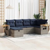 Gossi set mobilier gradina cu perne, 6 piese, gri, poliratan