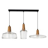 Cumpara ieftin Lustra Somele cu trei lumini metal transparent si sticla 73.8x73.8x100 cm
