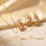 Set Floarea Regala , Set Bijuterii Femei placat 18K Brazilia cu Zirconia Albe
