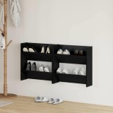 vidaXL Dulapuri pentru pantofi de perete cu raft Altele 2 pcs Stejar negru
