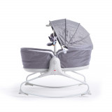 Sezlong 3 in 1 Tiny Love Cozy Rocker Napper 0 luni+ gri cu alb