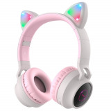 Casti Bluetooth Wireless Hoco Cat Ear (W27) Grey