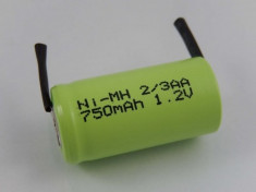 Acumulator-zelle 2/3aa mit u-lotfahne ni-mh 1.2v 750mah, , foto