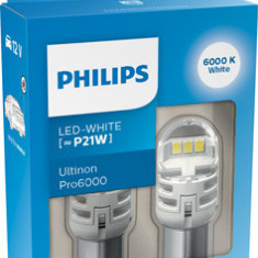 SET 2 BECURI AUXILIARE CU LED 12V P21W Ultinon Pro6000SI WHITE PHILIPS 40916