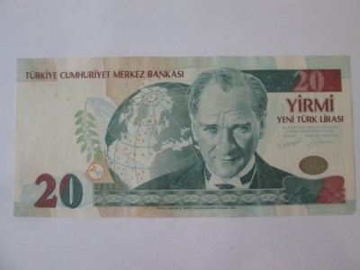 Turcia 20 Lirasi/Lire 2005 foto
