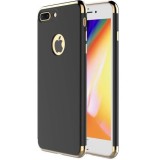 Husa iPhone 7 Plus GloMax 3in1 PerfectFit Neagra - Protectie Soc, Praf, Zgarieturi, Policarbonat, Design Elegant, Anti-Alunecare
