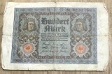 BNKSTR03DE Bancnotă Veche Germania 100 Mark 1920 (Reichsbanknote), Republica de la Weimar, Medalioane Portret, Colecție Numismatică