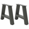 VidaXL Picioare pentru măsuță de cafea &icirc;n formă de A, 2 buc., antracit, 30x(30-31) cm, oțel 4012810