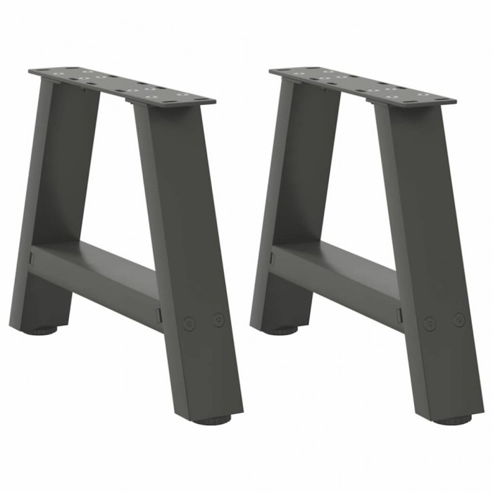 vidaXL Picioare pentru măsuță de cafea &icirc;n formă de A, 2 buc., antracit, 30x(30-31) cm, oțel 4012810