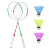 Set 2 Rachete de badminton pentru copii, frumos colorate cu 3 fluturasi, Oem