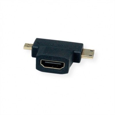Adaptor HDMI-A la micro HDMI-D + mini HDMI-C M-T, Value 12.99.3166 foto