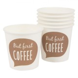 Set 22 pahare din carton, But first coffee, 120 ml