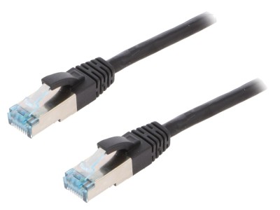 Patch cord S/FTP Cat6a 1m Negru foto
