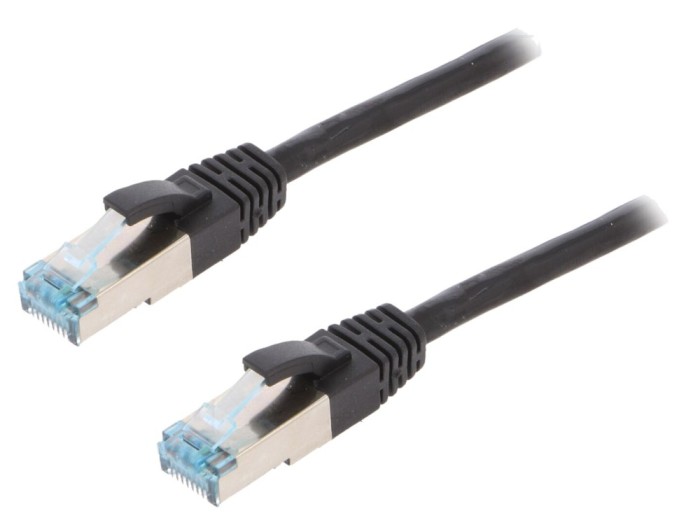 Patch cord S/FTP Cat6a 1m Negru