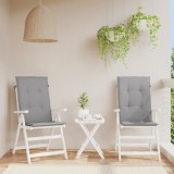 Set 2 Perne Scaun Spatar Inalt vidaXL, 120x50x3cm, Gri, Poliester, Umplutura Spuma, Exterior/Interior