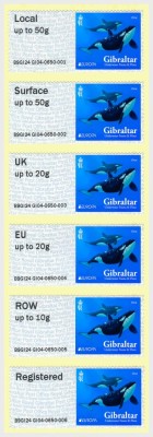 Gibraltar, fauna, orci, timbre adezive, 2024, sub nominal foto