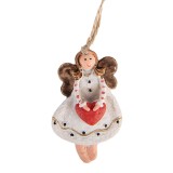 Cumpara ieftin Ornament brad Craciun Ingeras polirasina multicolora 7x1x7 cm