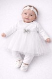 Set botez alb Babyshah din tulle &ndash; ținută elegantă pentru fetițe (Marime