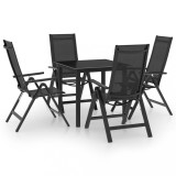 Cumpara ieftin Set mobilier de grădină, 5 piese, antracit, aluminiu