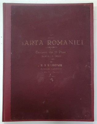 Harta Romaniei, compusa din 51 de planse&amp;amp;quot,, de M. D. Moldoveanu, Bucuresti, cca. 1930 foto