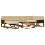 vidaXL Set de canapele de exterior cu pernă 7 pcs Natural și Bej 3381545
