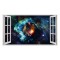 Autocolant decorativ, Fereastra, Planete, Multicolor, 83 cm, 135ST
