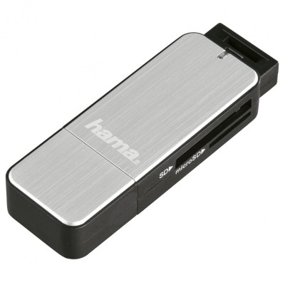 Cititor card Hama, USB 3.0 SD/microSD, Argintiu foto