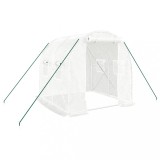 Cumpara ieftin Sera cu un cadru din otel, alb, 4 m&sup2;, 2x2x2 m