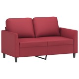 Cumpara ieftin Canapea cu 2 locuri, rosu vin, 120 cm, material textil