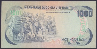 Bancnota Vietnamul de Sud 1.000 Dong (1972) - P34 UNC ( Vezi descriere ) foto
