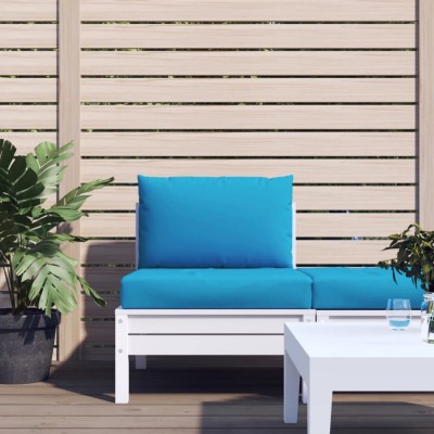 Gossi perne canapea din paleti, 2 buc., albastru deschis, textil foto