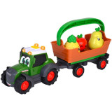 Tractor Simba ABC Freddy Fruit Trailer 30 cm cu lumini, sunete si accesorii, Simba Toys