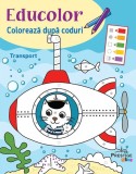 Educolor: Transport. Coloreaza dupa coduri