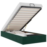 Cumpara ieftin Cadru de pat otoman fara saltea verde inchis 90x200 cm catifea