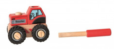 Tractor din lemn cu piese de insurubat Egmont Toys foto