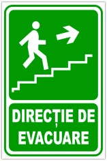indicator pentru iesire de urgenta scari dreapta in sus foto