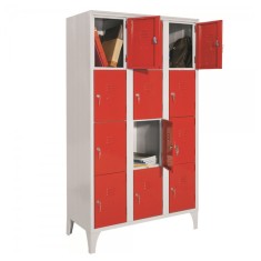 DULAP VESTIAR METALIC CU PICIOARE SI 12 compartimente 170/12, 1050x500x1800 mm (LxlxH), usi color