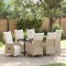 vidaXL Set de masă pentru grădină cu pernă 7 pcs Bej Rattan poli 3379587