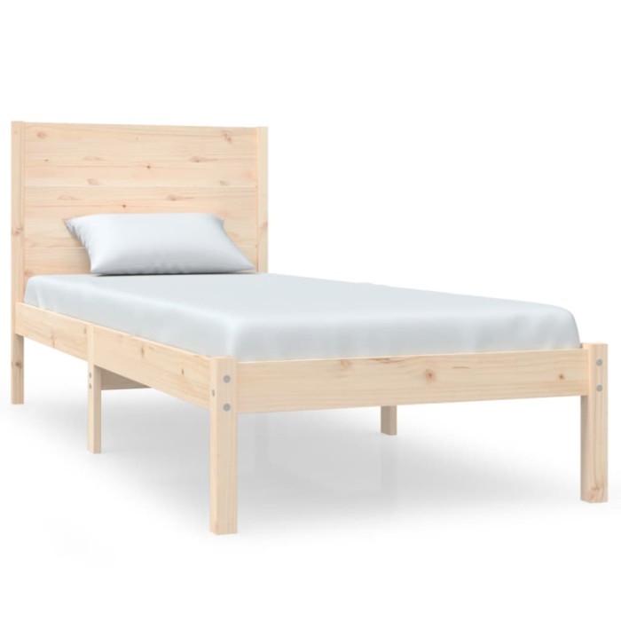 Cadru de pat mic single, 75x190 cm, lemn masiv