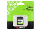 Card Memorie Kingston SDXC 64GB 100MB/s Class 10 UHS-I U1 V10 SDS3/64GB