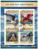 Cumpara ieftin Timbre Djibouti 2017, Pasari de Apa, Set Complet: Colita + Bloc, Tematica Avifauna, Colectie
