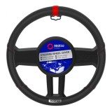 Capacul Volanului Universal Cauciuc Eco Piele Negru Rosu